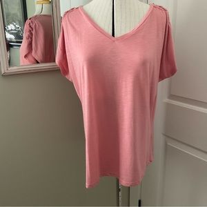 MY STYLE, PINK JERSEY TOP, SIZE: L/G